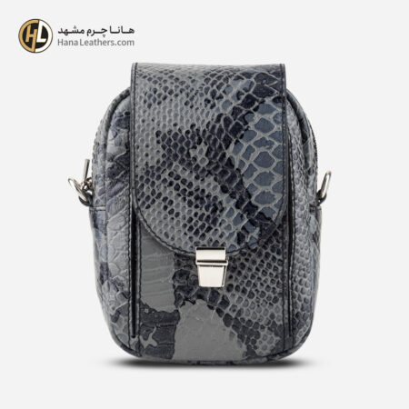 کیف کراس بادی زنانه چرمی طوسی