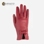 دستکش چرم زنانه هانا رنگ زرشکی