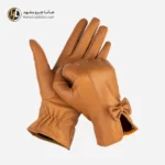 دستکش چرم زنانه هانا رنگ عسلی