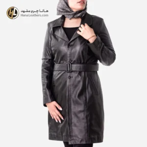 پالتو بلند چرم زنانه