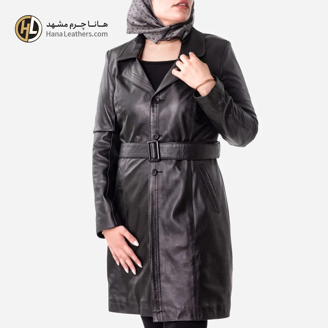co-22 پالتو بلند چرم زنانه