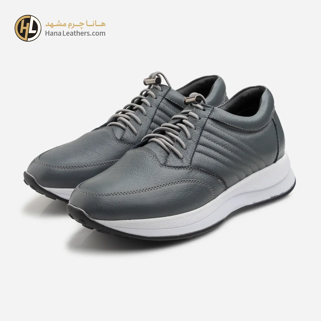 کفش اسپرت چرم مردانه طوسی