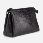 کیف دوشی چرم کروکو زنانه مشکی