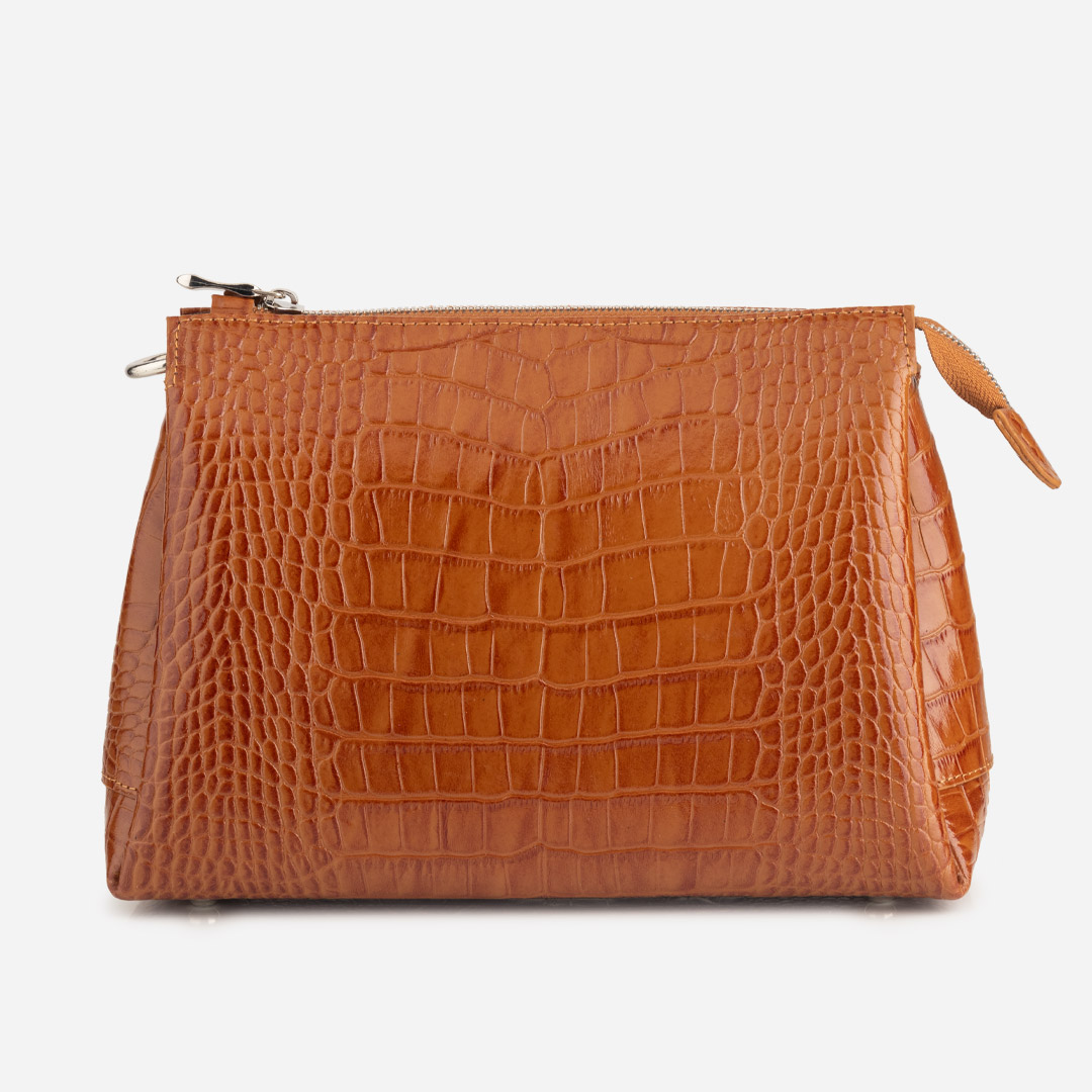 کیف دوشی چرم زنانه عسلی