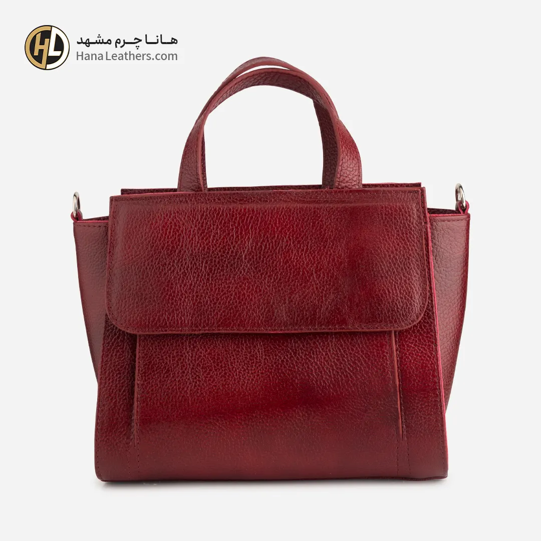 کیف دستی چرم زنانه زرشکی