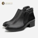 نیم بوت چرم زنانه مشکی