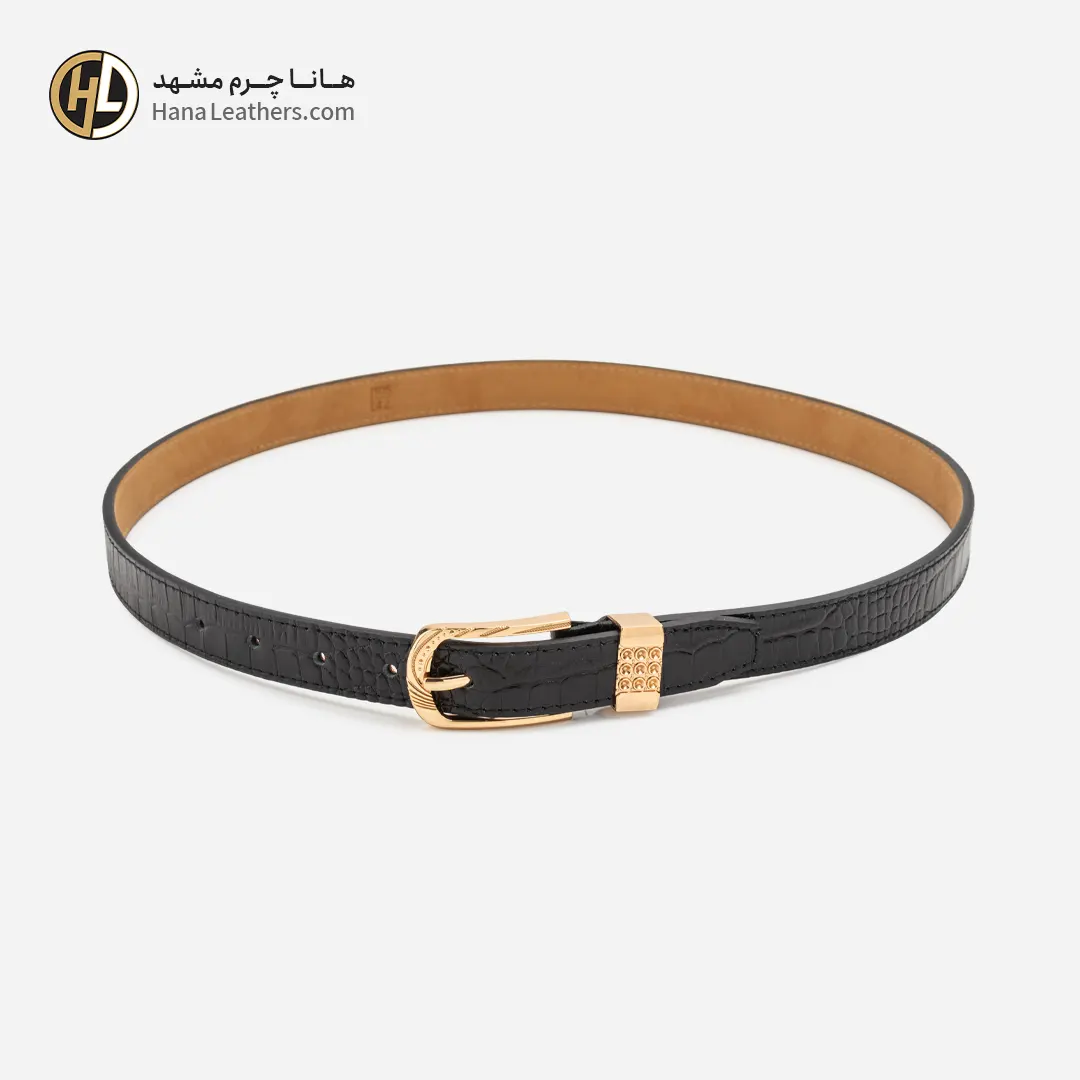 کمربند چرم زنانه مشکی