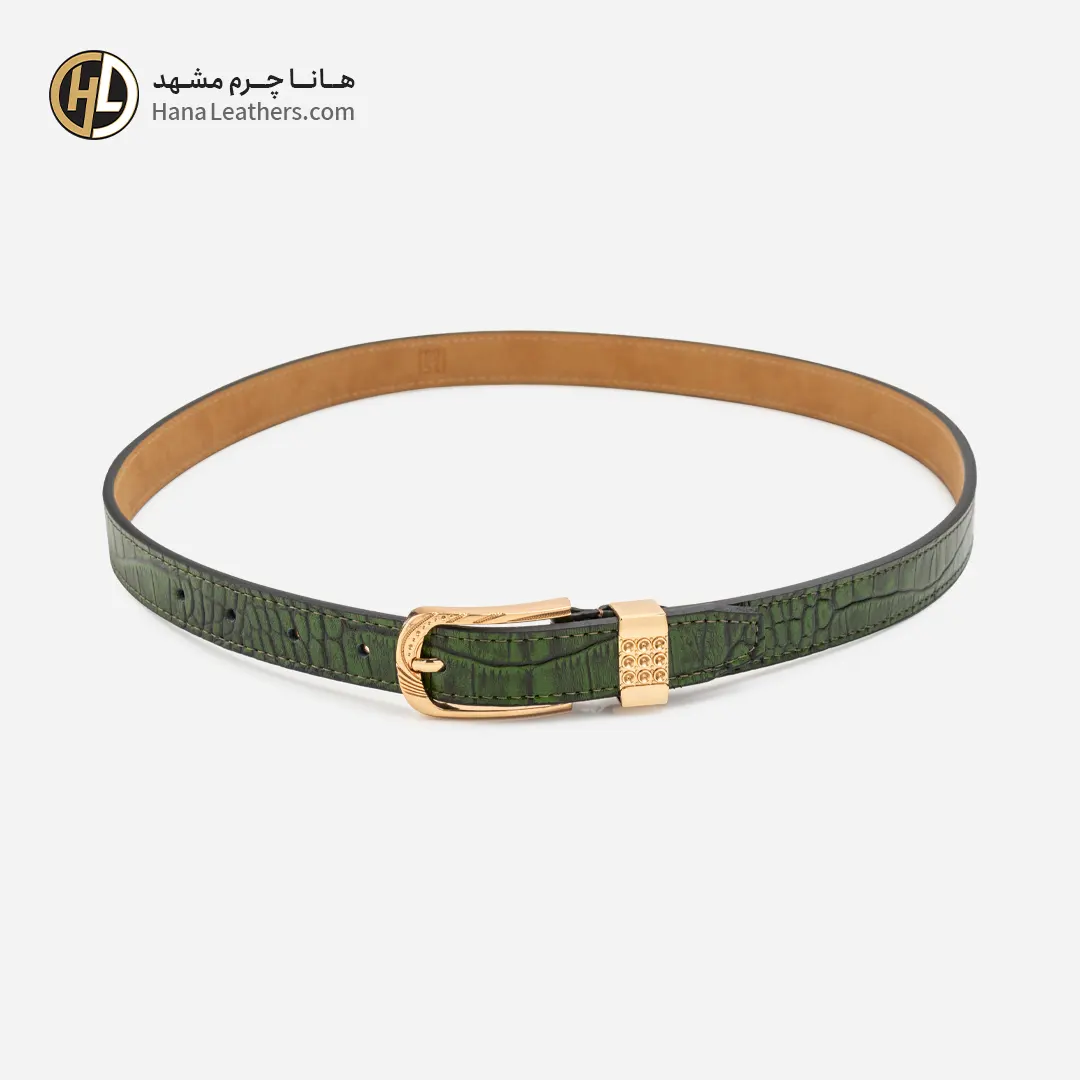 کمربند چرم زنانه سبز