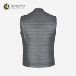 پافر چرم مردانه رنگ طوسی