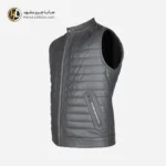 پافر چرم مردانه رنگ طوسی