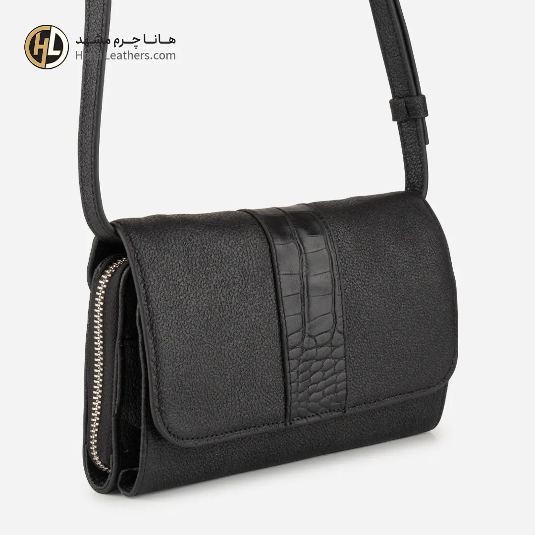 کیف دوشی چرم مشکی