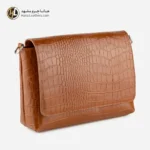 کیف دوشی چرم طبیعی زنانه عسلی