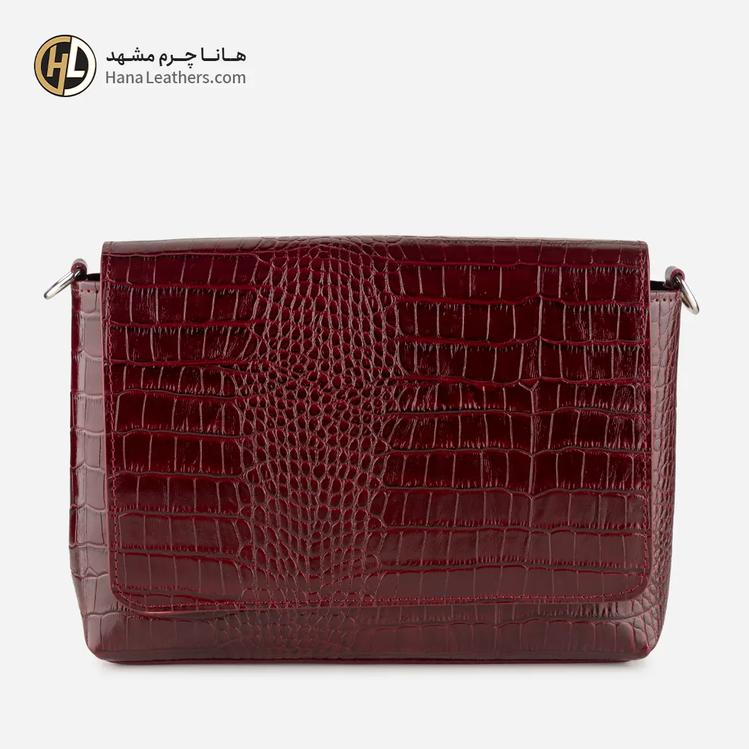 کیف دوشی چرم زنانه زرشکی