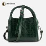 کیف دستی چرم طبیعی سبز