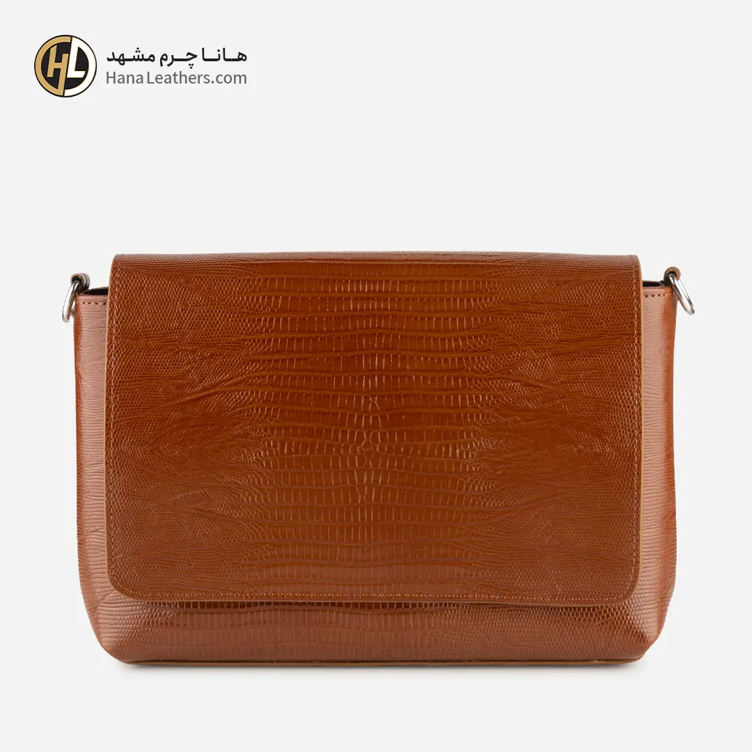 کیف دوشی چرم طبیعی زنانه عسلی